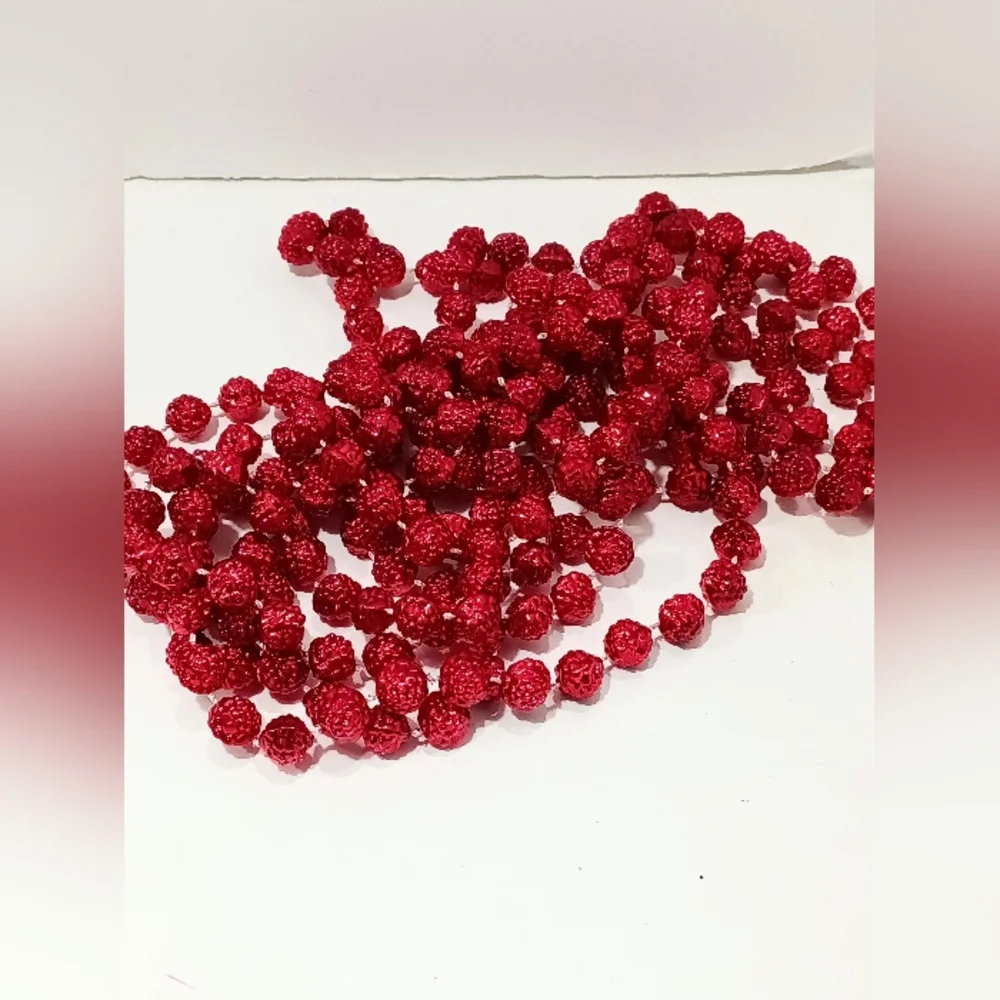 Red White Fused Bead Christmas Garland 3 Sets Mini Tree